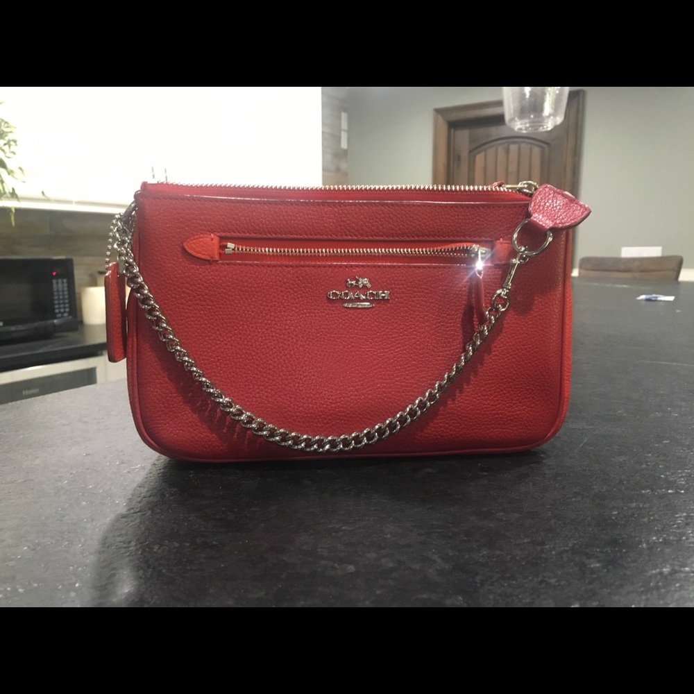 Coach large Nolita wristlet handbag (red)